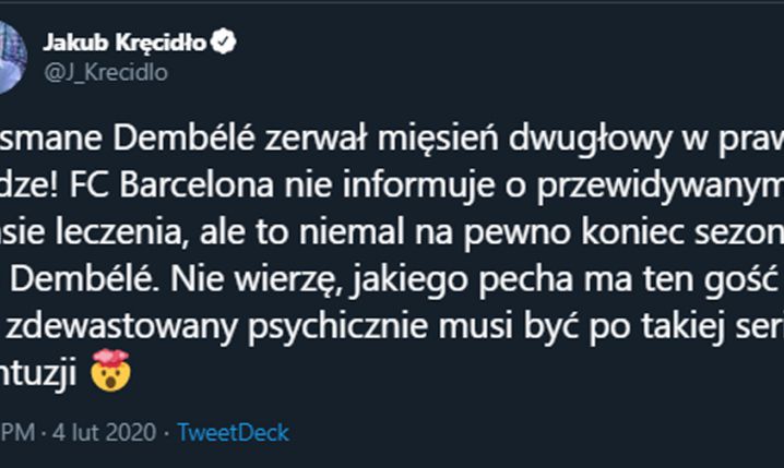 DRAMAT DEMBELE! Kontuzja jednak dużo poważniejsza...